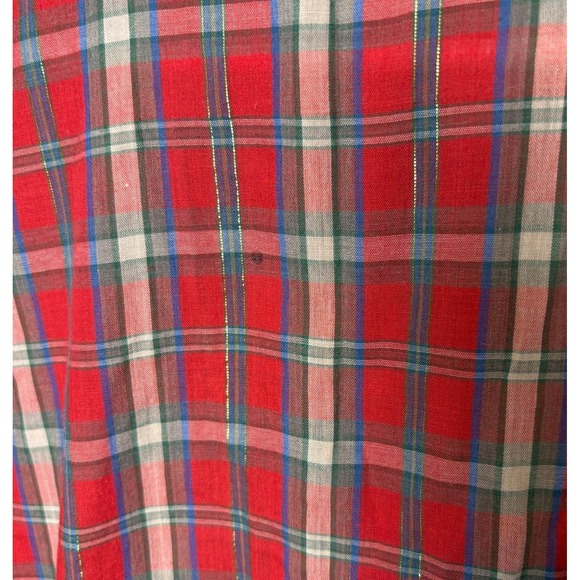 VTG Stir-ups Western Cowgirl Button Shirt Made In USA Red Plaid Ruffle Gold L - Picture 6 of 6